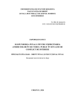 Răspândirea penală pentru exercitarea atribuțiilor în sectorul public în situație de conflict de interese: Rezumatul tezei de doctor în drept